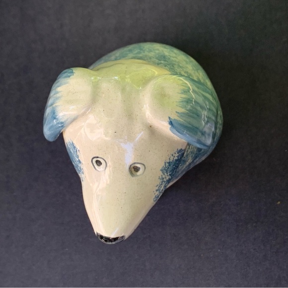 Rye Pottery England Blue And White Dog Vintage Ceramic EUC - Picture 7 of 9